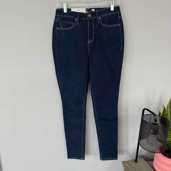 NWT Seven7 High Rise Skinny Jeans Dark Wash Women’s Size 4 Mom Jeans - Picture 1 of 8